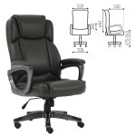 Кресло офисное BRABIX PREMIUM "Favorite EX-577", пружинный блок, рециклированная кожа, серое, 531935 — фото 1 / 12