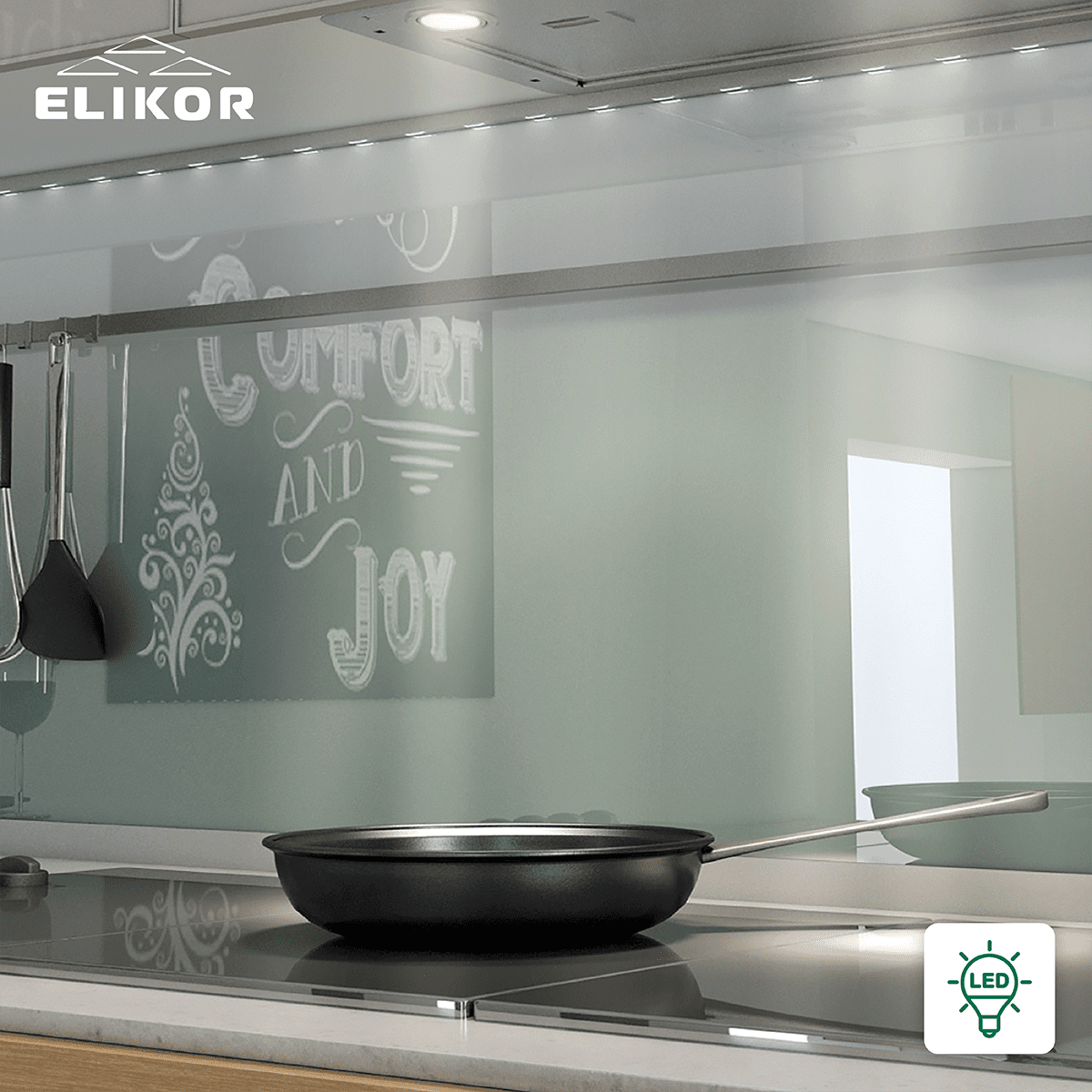 ELIKOR Интегра Glass 50Н-400-В2Д нержавеющая сталь/стекло белое купить