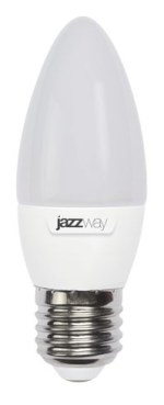 Светодиодная лампа Jazzway PLED-ECO C37 5W 4000K 400Lm E27 свеча — фото 1 / 4