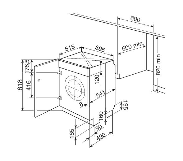 Встраиваемая стиральная машина размеры для встраивания под столешницу