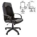 Кресло офисное BRABIX "Strike EX-525", экокожа черная, ткань черная, TW, 531381 — фото 1 / 4
