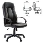 Кресло офисное BRABIX "Strike EX-525", экокожа черная, 531382 — фото 1 / 4