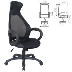 Кресло офисное BRABIX PREMIUM "Genesis EX-517", пластик черный, ткань/экокожа/сетка черная, 531574 — фото 1 / 10