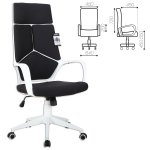 Кресло офисное BRABIX PREMIUM "Prime EX-515", пластик белый, ткань, черное, 531812 — фото 1 / 6