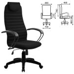 Кресло офисное МЕТТА BP-10PL, ткань-сетка, черное — фото 1 / 1