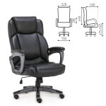 Кресло офисное BRABIX PREMIUM "Favorite EX-577", пружинный блок, рециклированная кожа, черное, 531934 — фото 1 / 14