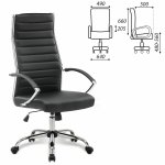 Кресло офисное BRABIX "Style EX-528", экокожа, хром, черное, 531947 — фото 1 / 12