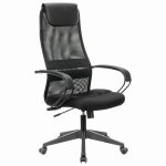 Кресло офисное BRABIX PREMIUM "Stalker EX-608 PL", ткань-сетка/кожзам, черное, 532090 — фото 1 / 11
