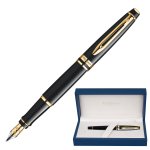 Ручка подарочная перьевая WATERMAN "Expert 3 Black Lacquer GT", черный лак, позолоченные детали, синяя, S0951640 — фото 1 / 2