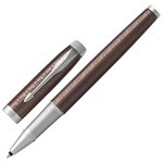 Ручка-роллер PARKER "IM Premium Brown CT", корпус коричневый с гравировкой, хромированные детали, черная, 1931678 — фото 1 / 2