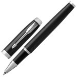 Ручка-роллер PARKER "IM Core Black Lacquer CT", корпус черный глянцевый лак, хромированные детали, черная, 1931658 — фото 1 / 2