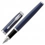 Ручка перьевая PARKER "IM Core Matte Blue CT", корпус темно-синий лак, хромированные детали, синяя, 1931647