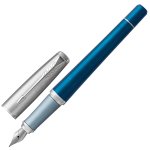 Ручка перьевая PARKER "Urban Premium Dark Blue CT", корпус темно-синий, хромированные детали, синяя, 1931563 — фото 1 / 2