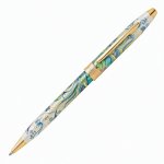 Ручка подарочная шариковая CROSS Botanica "Зеленая лилия", лак, латунь, позолота, черная, AT0642-4 &mdash; фото 1 / 4
