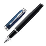 Ручка перьевая PARKER "IM Blue Origin CT", корпус черный матовый, хромированные детали, черная, 2073474 — фото 1 / 4
