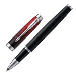 Ручка-роллер PARKER "IM Red Ignite CT", корпус черный матовый, хромированные детали, черная, 2074032 — фото 1 / 4