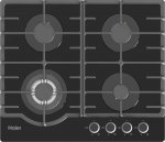 Варочная панель газовая Haier HHX-G64RFB &mdash; фото 1 / 5