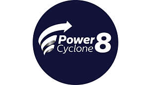 Технология PowerCyclone 8 отделяет частицы пыли от воздуха