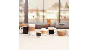 Шесть превосходных напитков на выбор, включая кофе с молоком — в вашем распоряжении