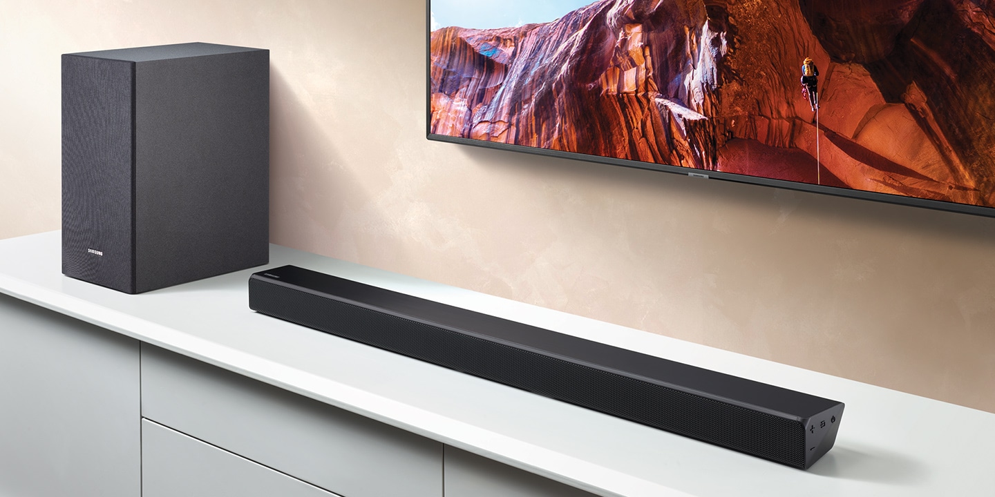 Elevate your TV sound with Powerful bass.