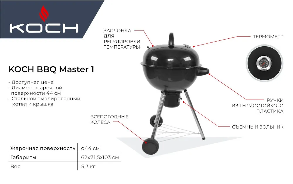 Гриль Volcano Koch BBQ Master 1 [5-0-044] купить в Красноярске