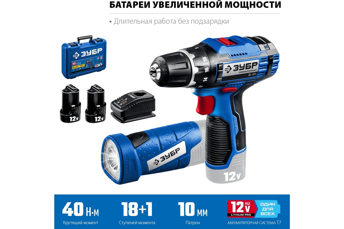 Зубр DL-121-22F + LED фонарь