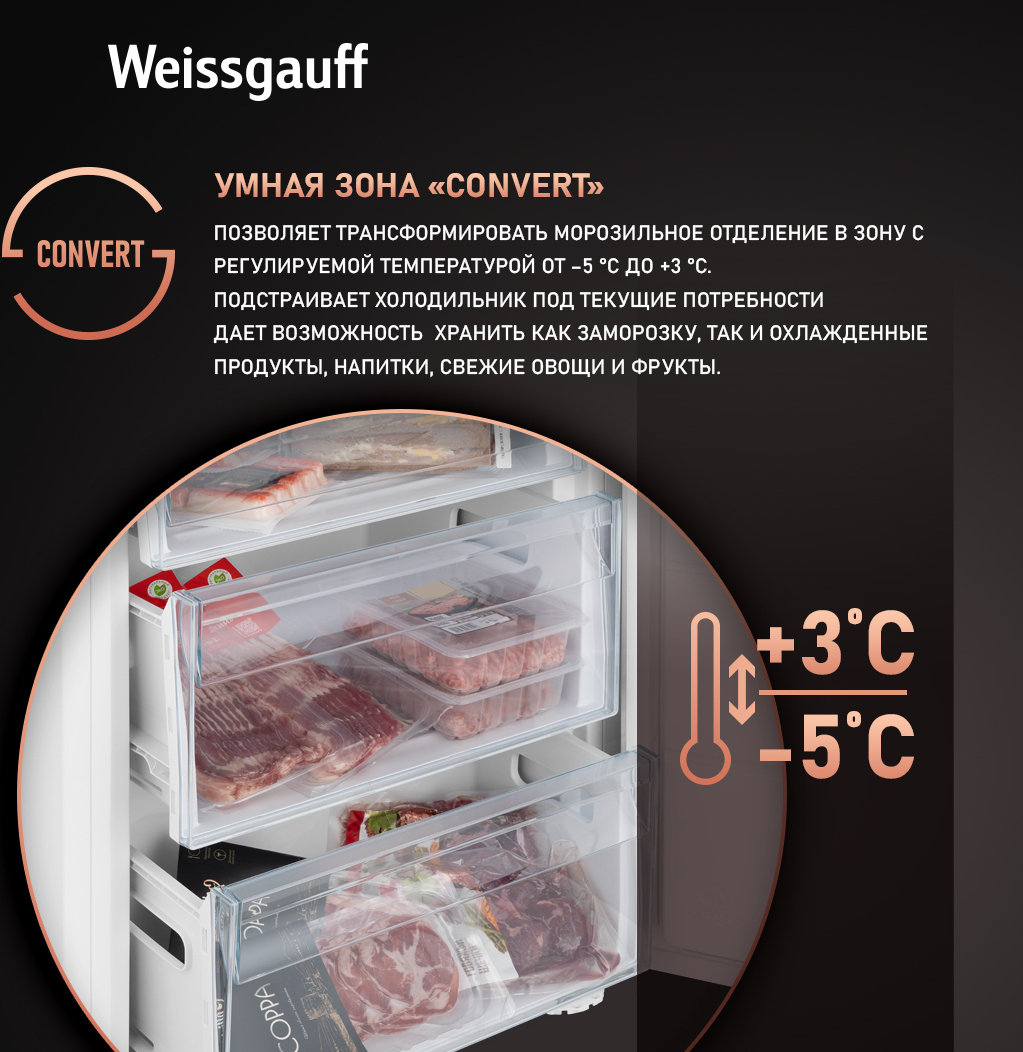 Weissgauff WRKI 195 Full NoFrost Inverter фото